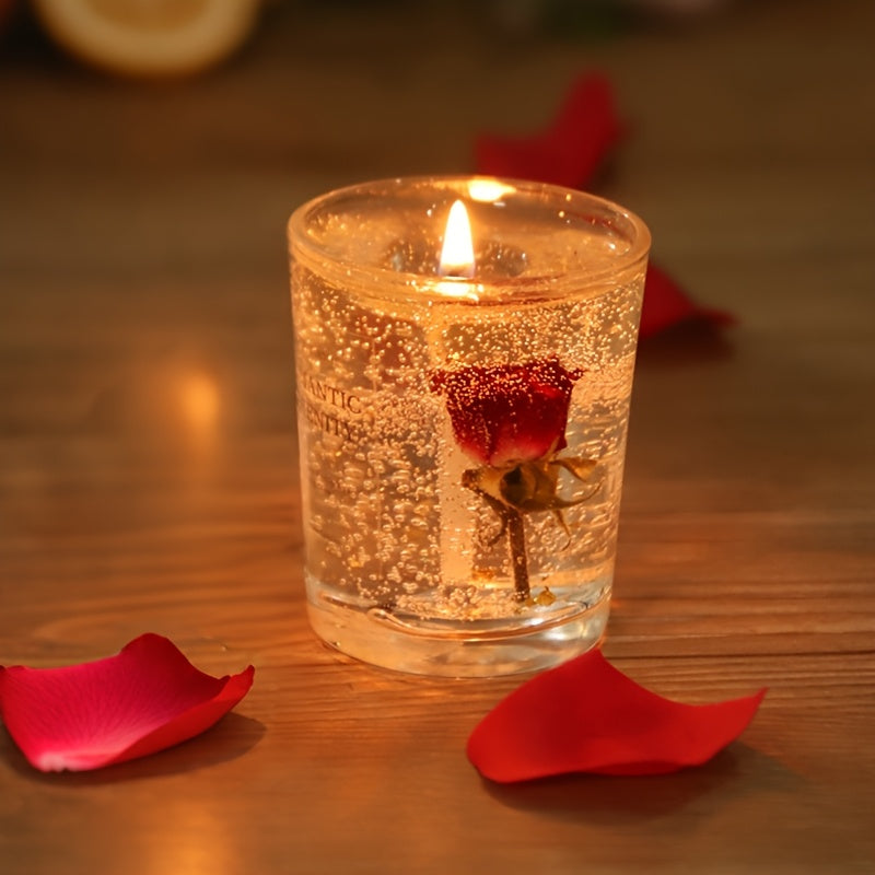 Rose Jelly Aromatherapy Soy Candle in Glass Jar