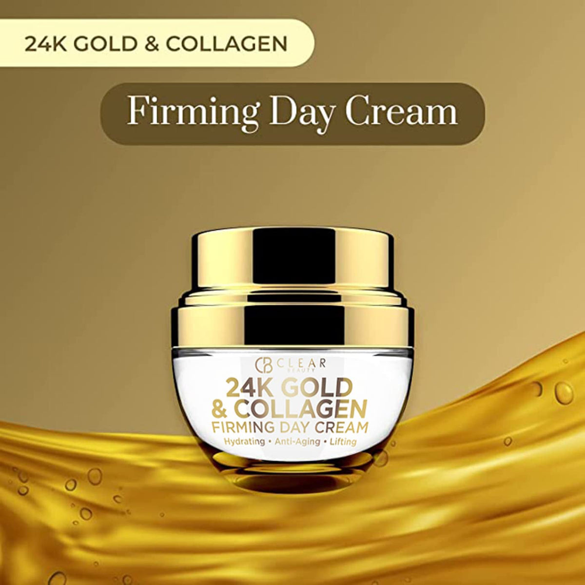 24K Gold & Collagen Daily Face Moisturizer - Dermatologist Tested, Reduces Fine Lines, Anti-Aging, Clean Beauty, Cruelty-Free Korean Skincare, All Skin Types - 1.69 Oz