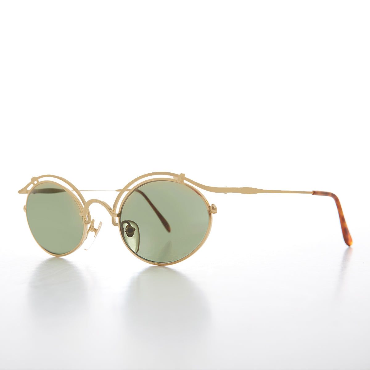 Gold Oval Eyelid Vintage Sunglasses - Cohen