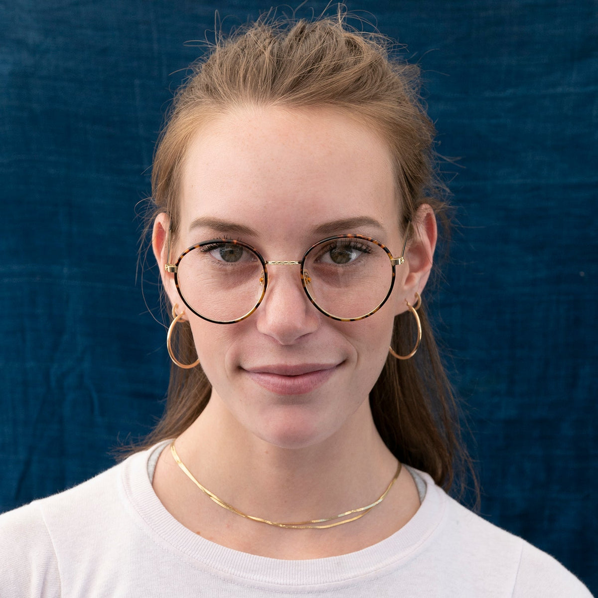 Round Preppy Polo Style Clear Lens Tortoise Vintage Glasses - Einstein