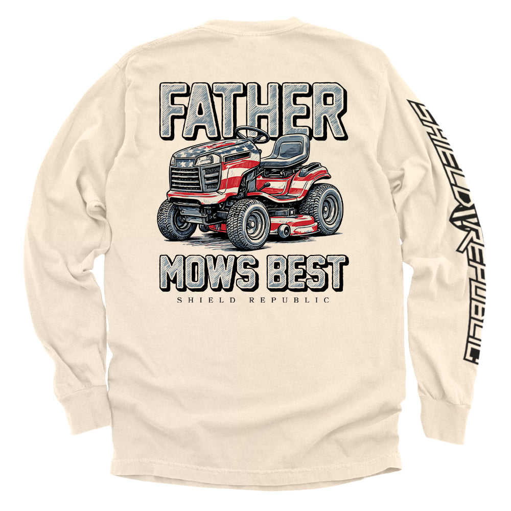 Father Mows Best Stars and Stripes