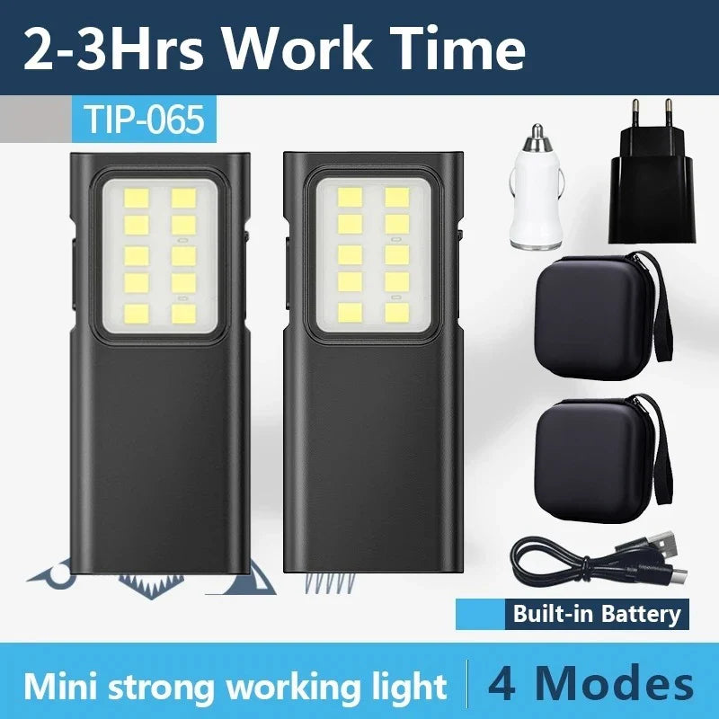 EDC Flashlight Keychain Light Super Bright With Pen Clip Mini LED Flashlight, USB Charging Port Emergency Work Camping Light