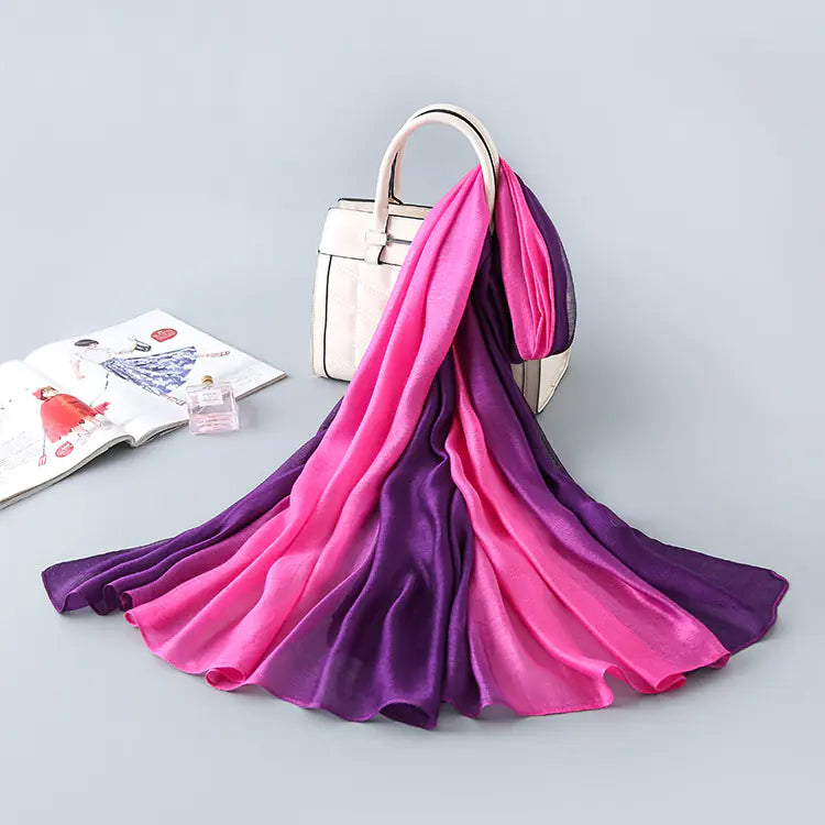 New Gradient Silk Scarf for Sun Protection
