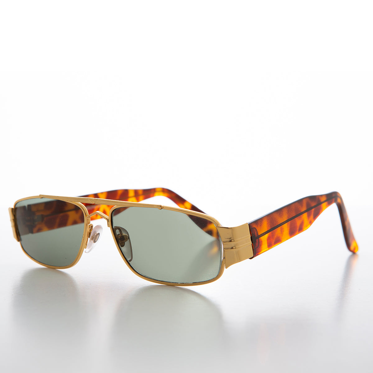 Retro Gold Rectangular Aviator Sunglass - Wagner