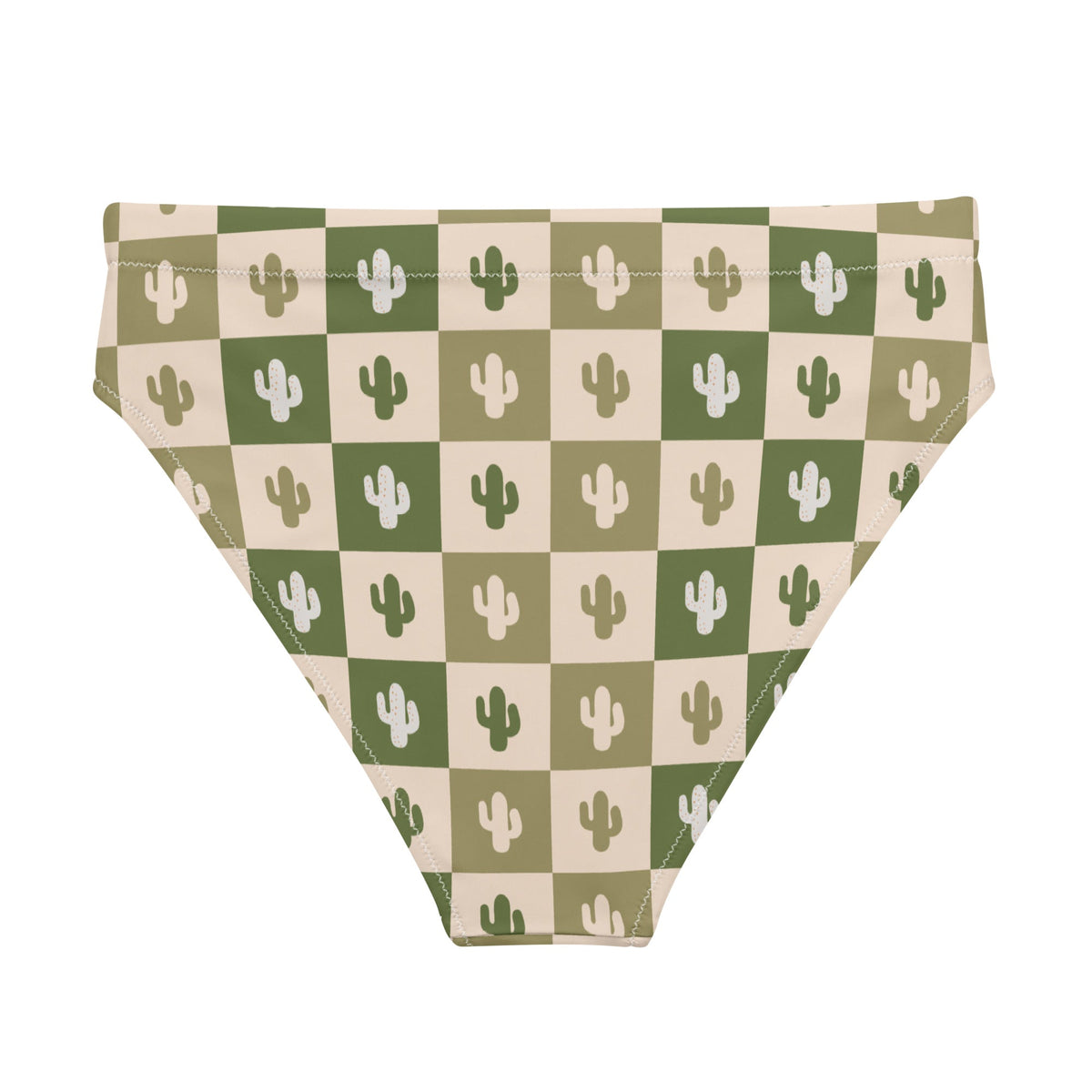Desert Grid high-waisted bikini bottom
