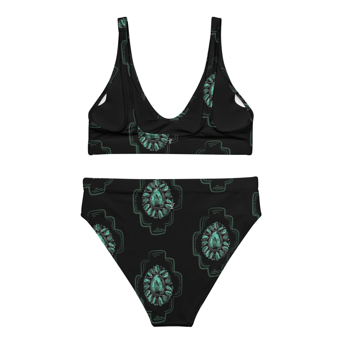 Turquoise Night high-waisted bikini