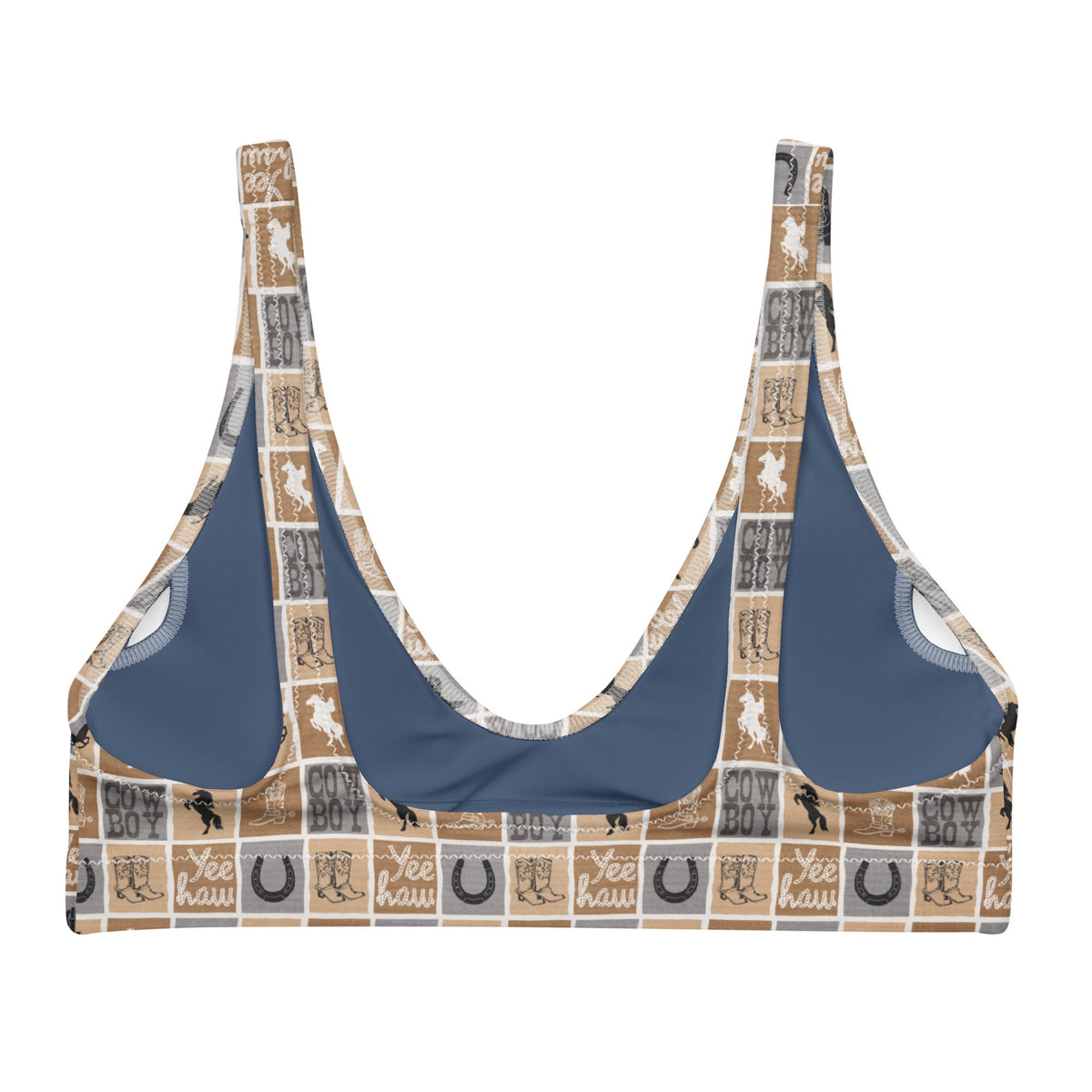 Western Check bikini top
