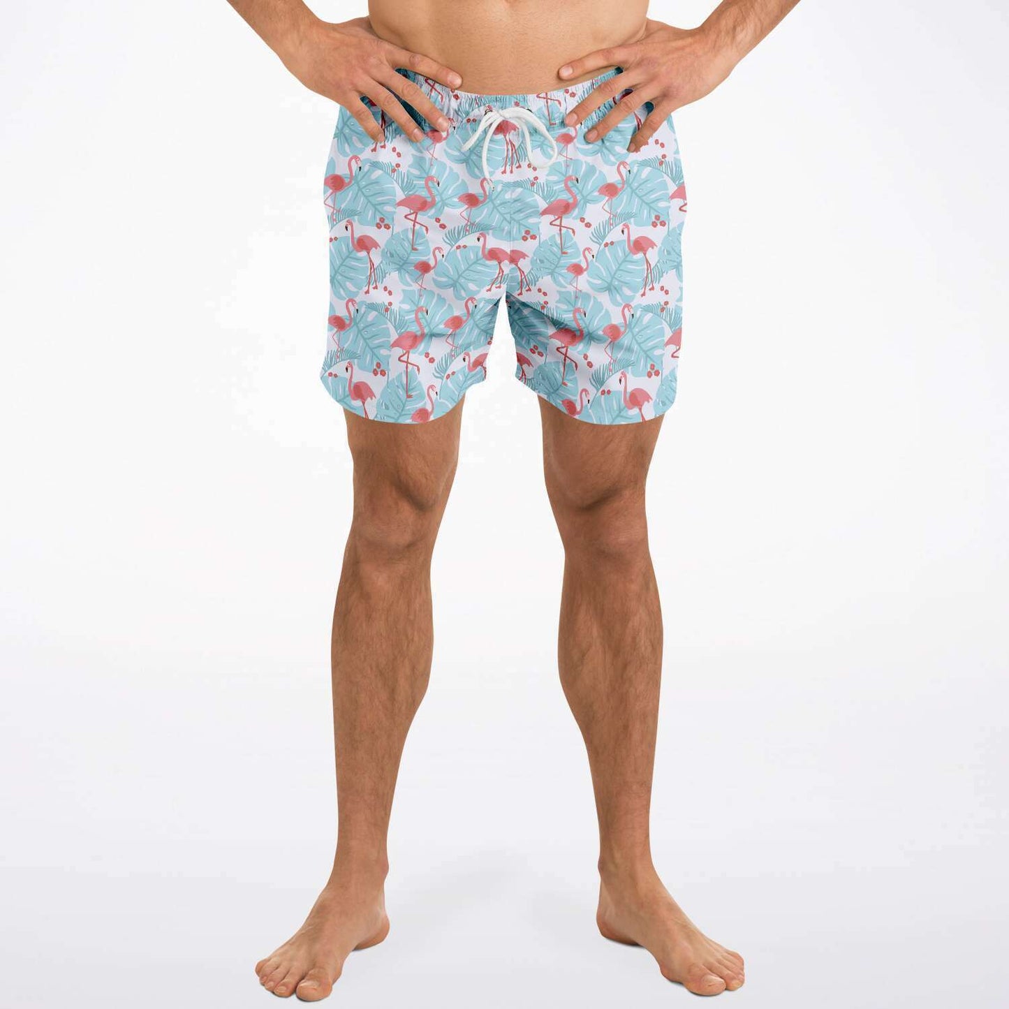Flamingo Blue Floral Swim Trunks