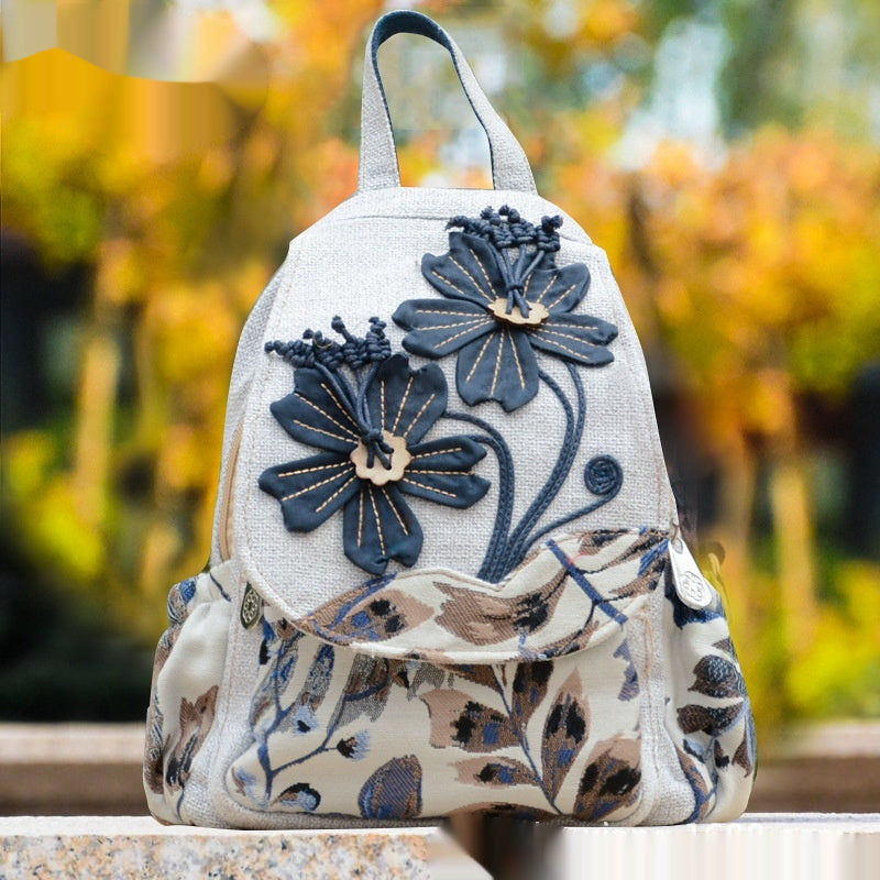 Ethnic Style Backpack Retro Light Canvas Travel
