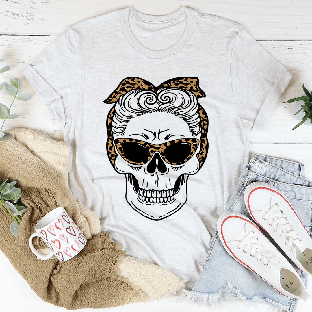 Skull With Leopard Bandana Tee