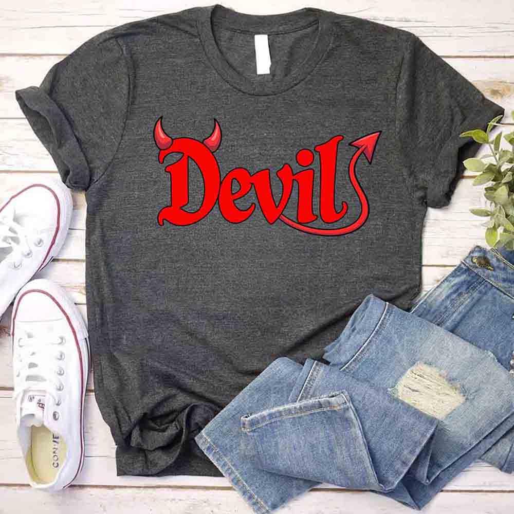 I Put the D in Devil Shirts For Couples Funny Matching Him & Her Halloween T-Shirts