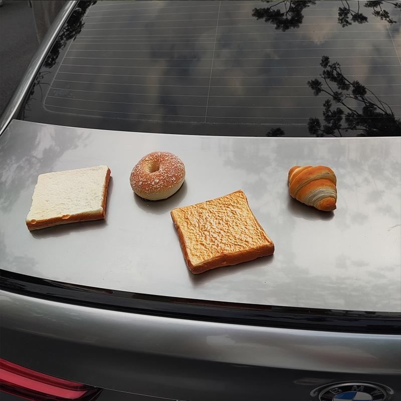 Realistic Bread Croissant Motorcycle Fun Decoration