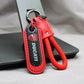Motorcycle Carbon Fiber Leather Keychain
