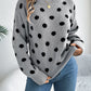 Polka Dot Long-Sleeved Pullover Sweater – Cozy and Stylish Cowgirl Sweater
