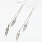Trendy Leaf Earrings with Tassel Chain and Feathers