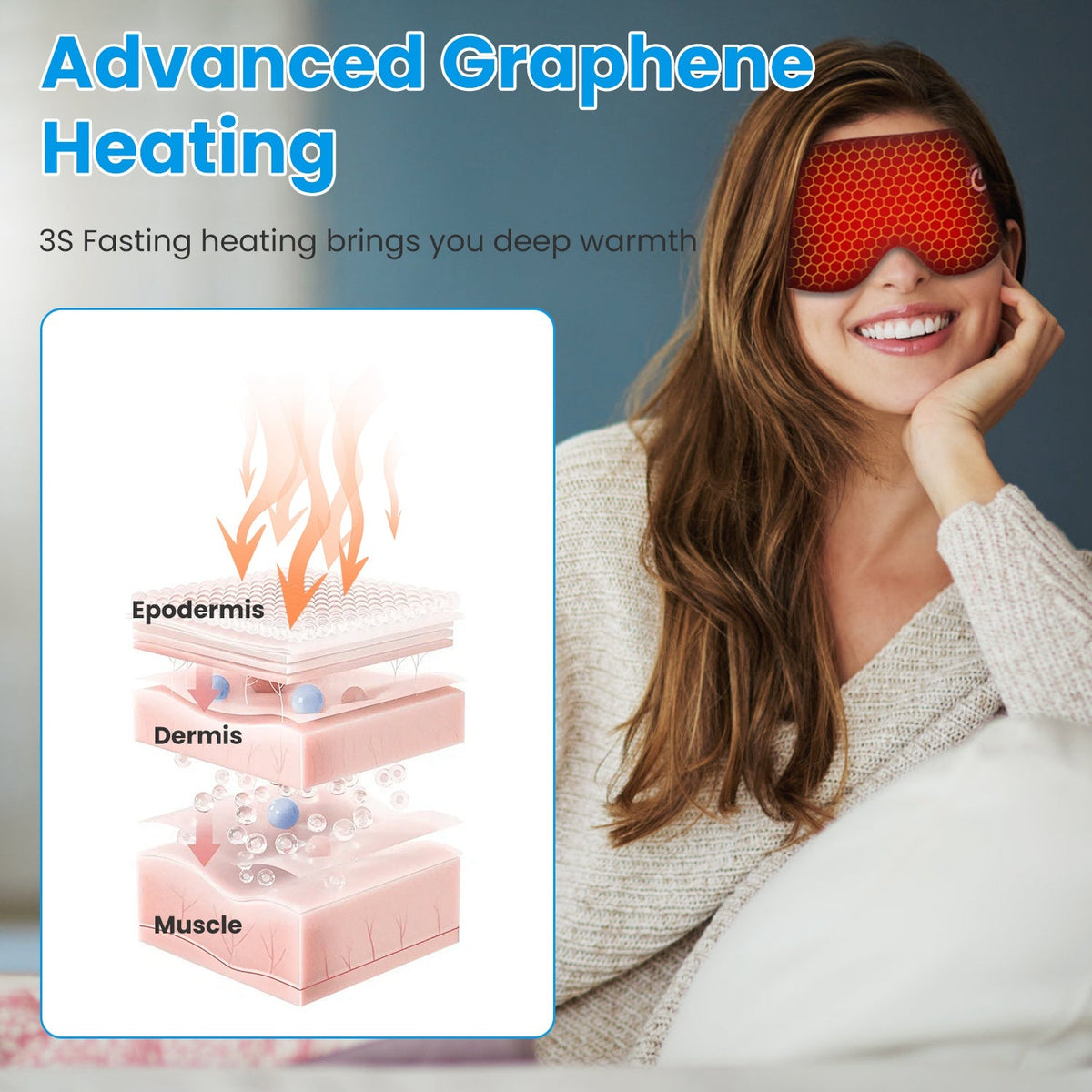Cordless Heated Eye Mask Silk Sleep Eye