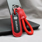 Motorcycle Carbon Fiber Leather Keychain