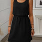 Breezy Waffle-Knit Drawstring Mini Tank Dress
