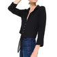 Solid Button Down Tie Front Blouse | Femstylo