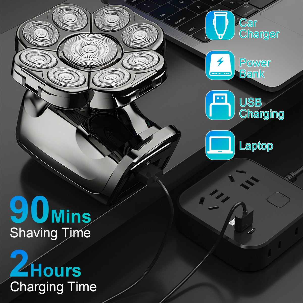 6-in-1 Electric Head Shaver for Men