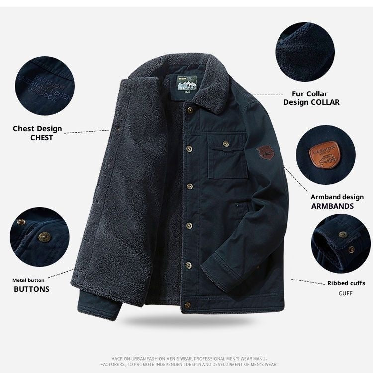 Men's Thick Fleece Short Cotton Jacket