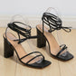 Women's Simple Square Head Strappy High Heels