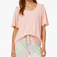 Hue Bell Ruffled-Sleeve Sleep Top