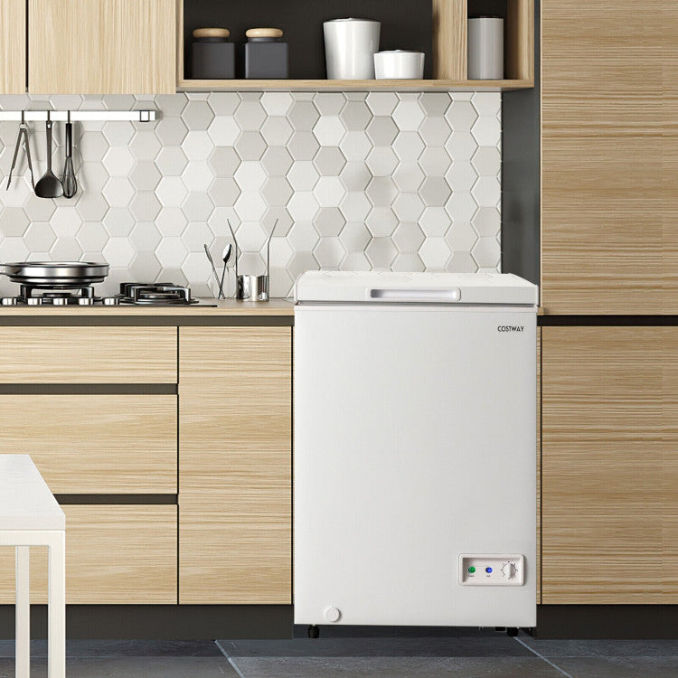3.5/5 Cu.ft Compact Chest Freezer with Removable Storage Basket