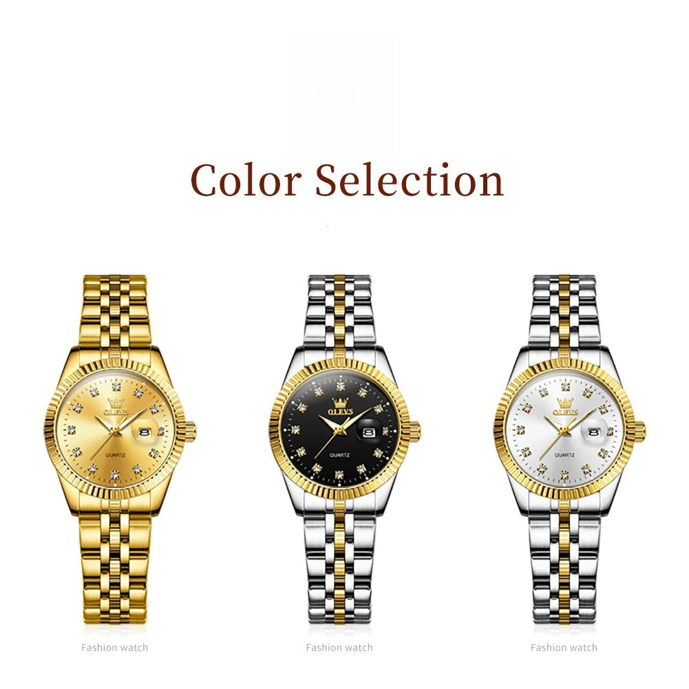 Women's 33mm Fluted Bezel Quartz Date Watch
