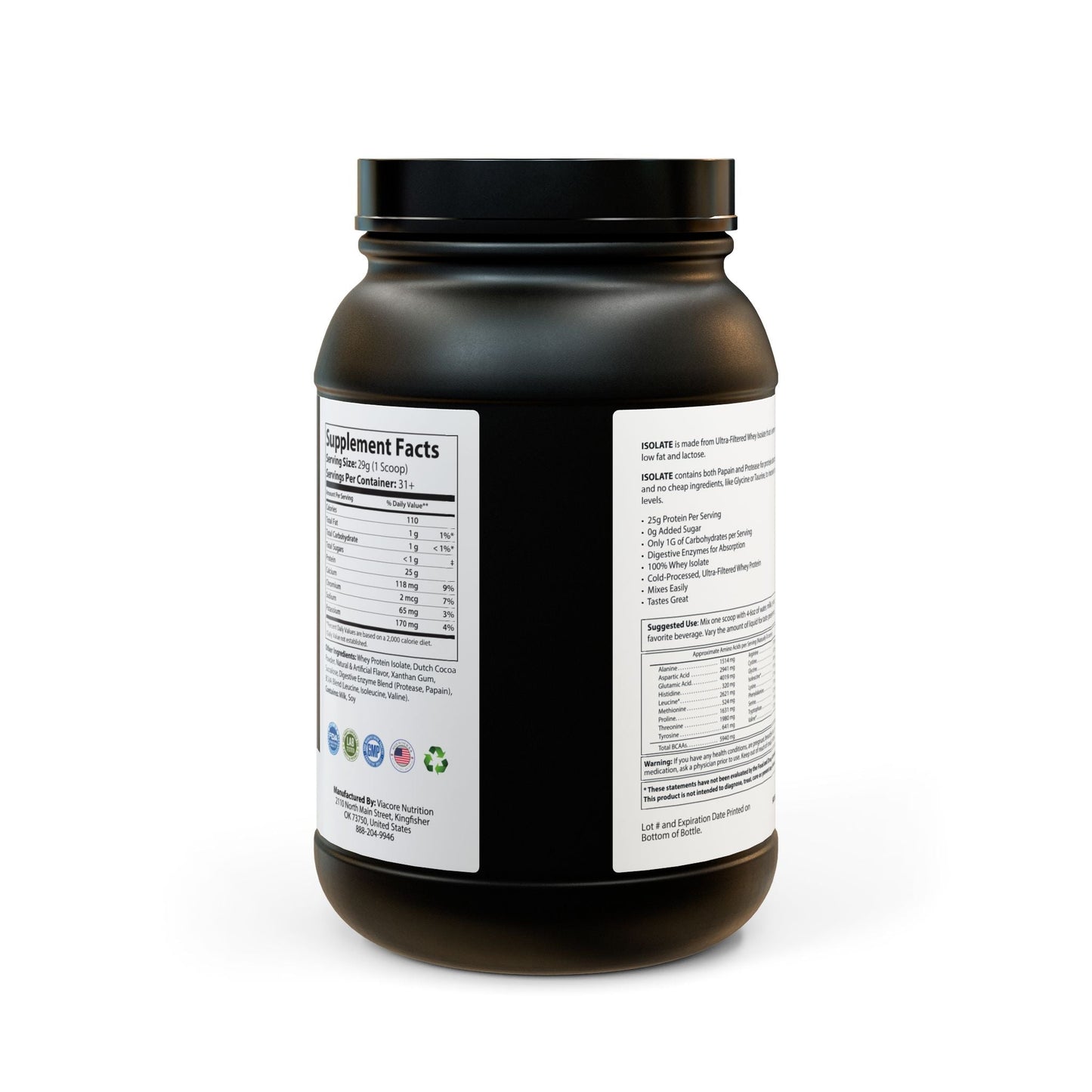 Whey Isolate Protein Supplement (907g, 2lb) - "Memento Mori"