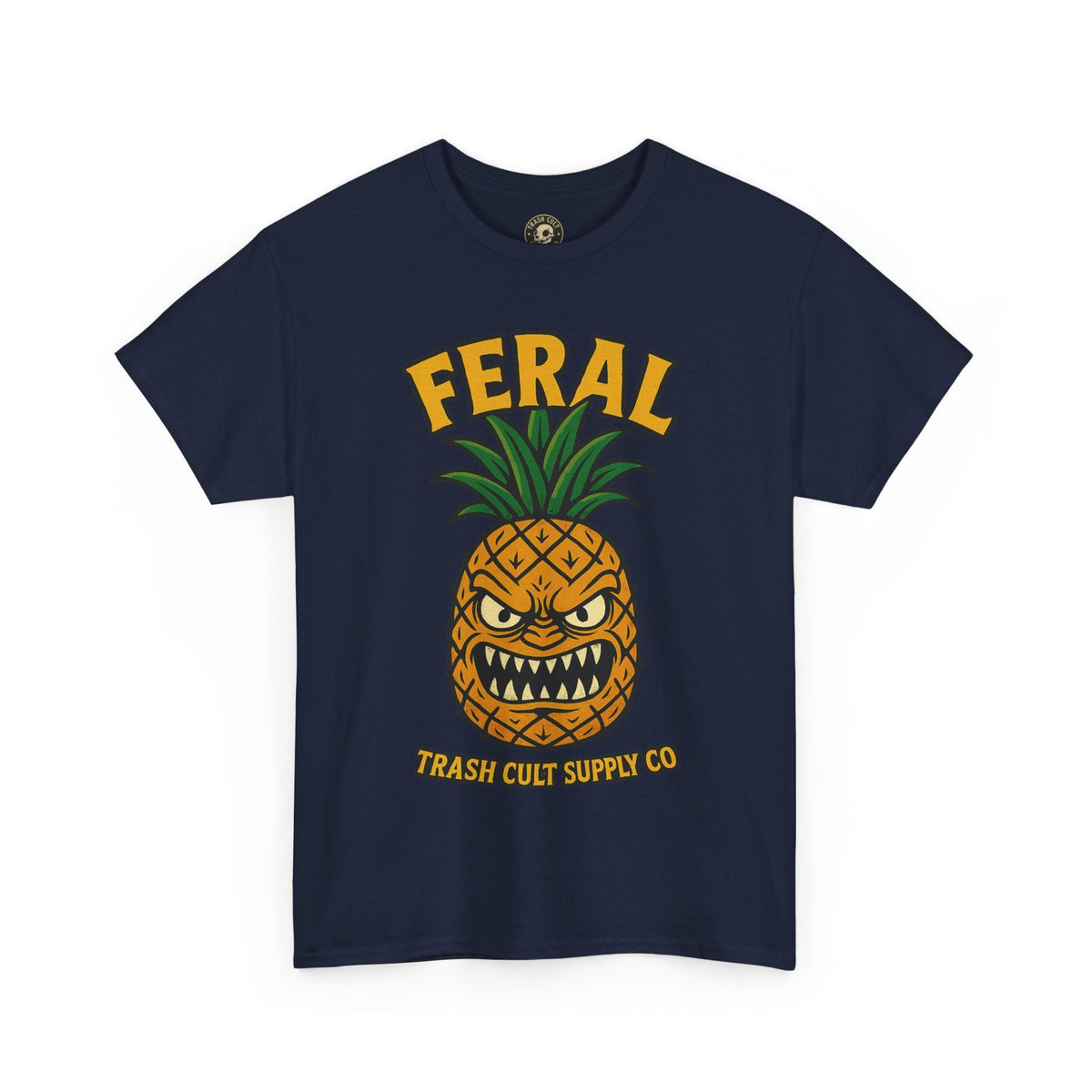 Feral Evil Pineapple Shirt – Aggressive Fruit Trashcore Tee – Gildan 5000 Unisex
