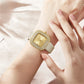 Women's Square Crystal Bezel Leather Watch