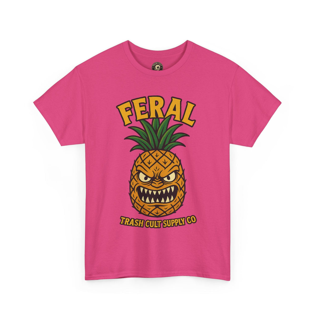 Feral Evil Pineapple Shirt – Aggressive Fruit Trashcore Tee – Gildan 5000 Unisex
