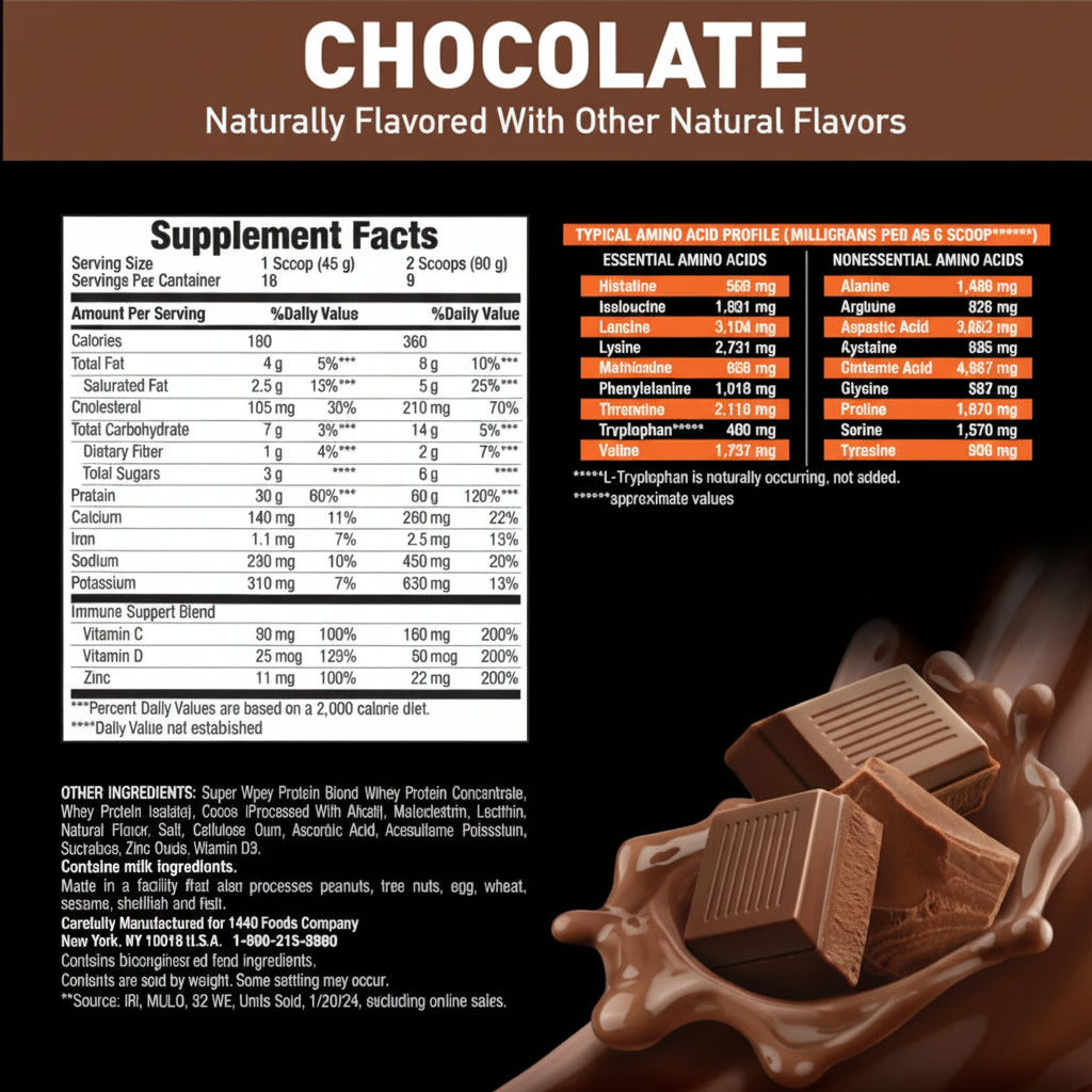 Body Fortress 100% Whey Premium Protein Powder Chocolate - 1.78 lbs (807g)