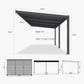 [11X18FT] Modern Wall-Mounted Louvered Pergola With Aluminum Frame (SAK69081)
