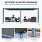 [11X18FT] Modern Wall-Mounted Louvered Pergola With Aluminum Frame (SAK69081)