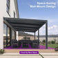 [11X18FT] Modern Wall-Mounted Louvered Pergola With Aluminum Frame (SAK69081)