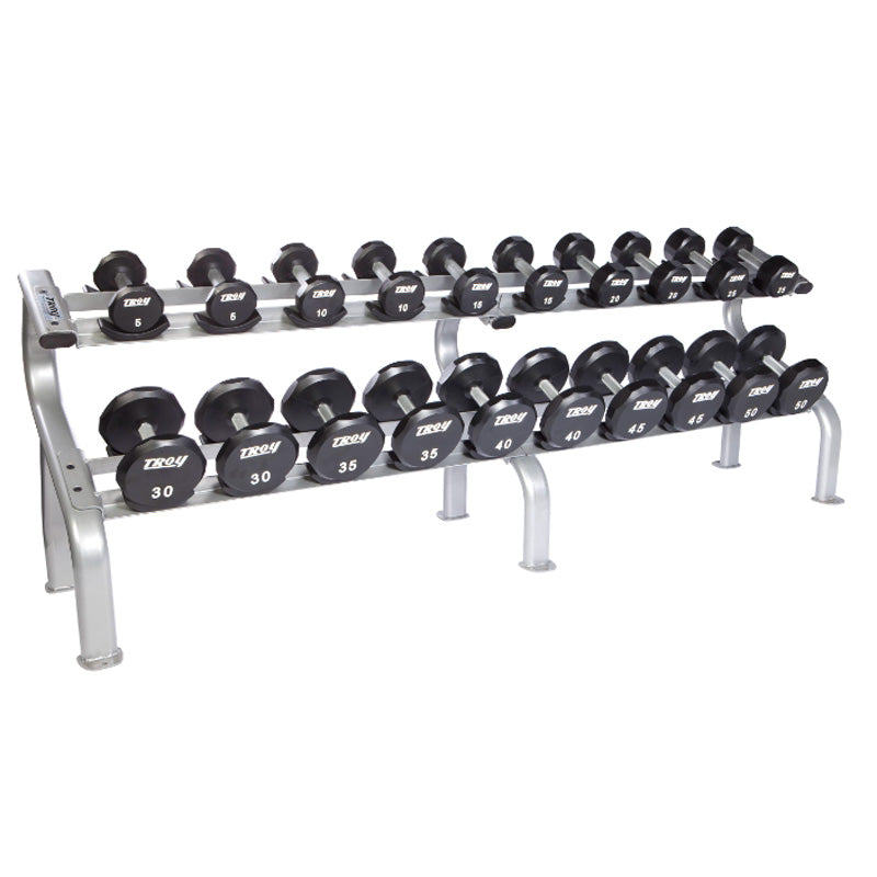 2-Tier 10-Pair Dumbbell Rack by Troy Barbell