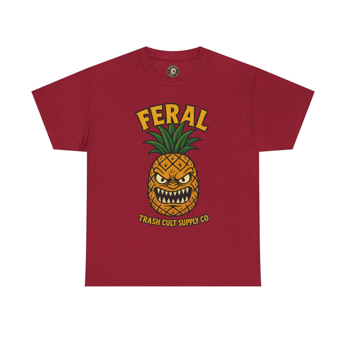 Feral Evil Pineapple Shirt – Aggressive Fruit Trashcore Tee – Gildan 5000 Unisex