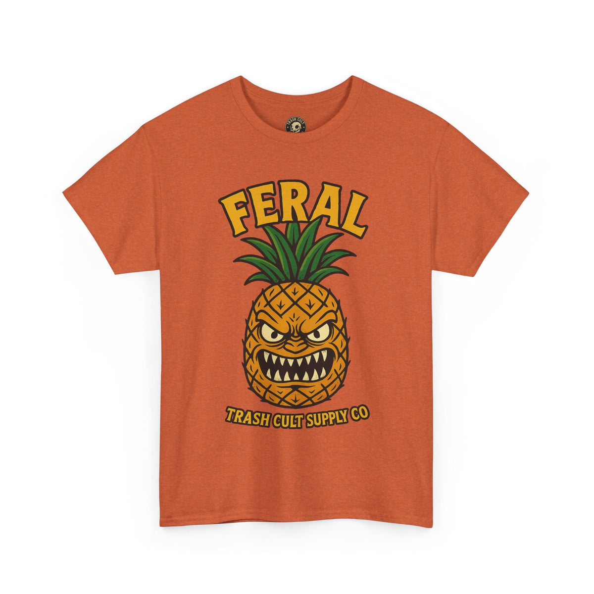 Feral Evil Pineapple Shirt – Aggressive Fruit Trashcore Tee – Gildan 5000 Unisex