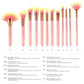 12pcs Beauty Makeup Brushes Pink and Gold Set