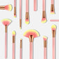12pcs Beauty Makeup Brushes Pink and Gold Set