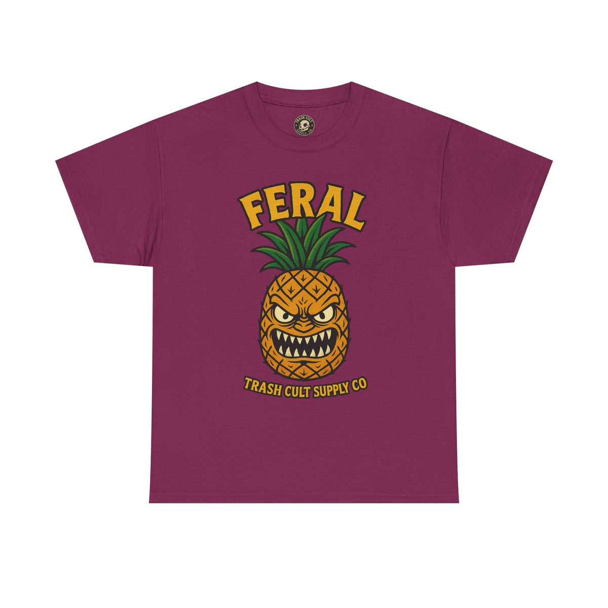 Feral Evil Pineapple Shirt – Aggressive Fruit Trashcore Tee – Gildan 5000 Unisex