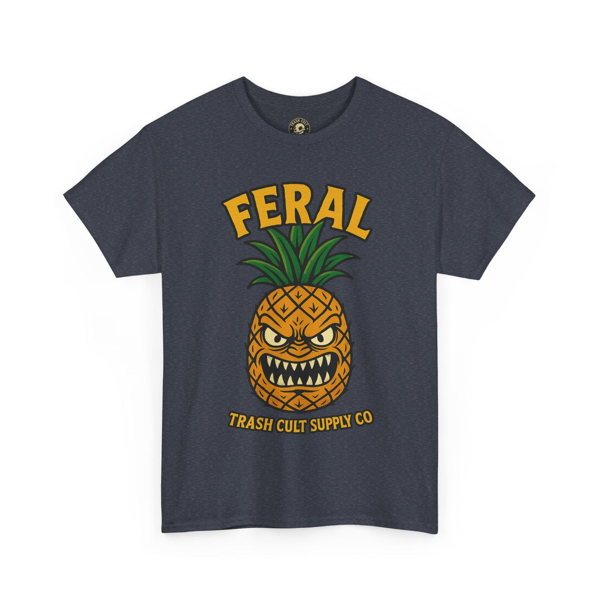 Feral Evil Pineapple Shirt – Aggressive Fruit Trashcore Tee – Gildan 5000 Unisex