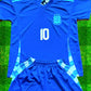 Lionel Messi Argentina 2024/25 Kids Soccer Jersey Kit Youth Toddler Sizes 3T-Y XL