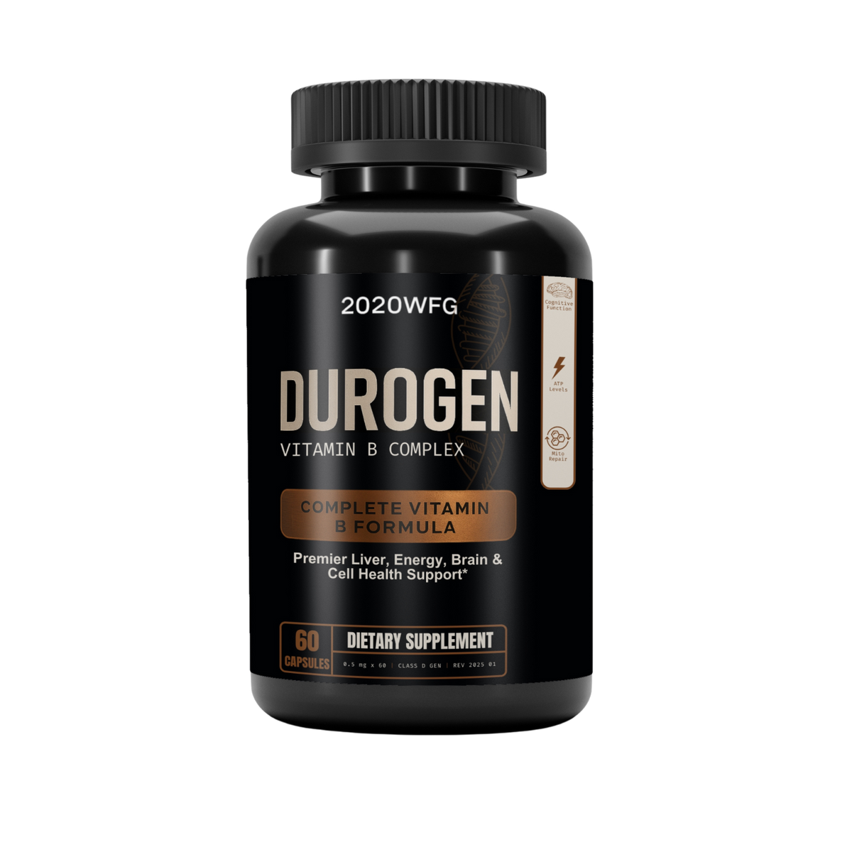 DUROGEN: Cellular Performance Complex | 60 Capsules – Activated B-Vitamins, CoQ10 & Mitochondrial Support for Recovery & Vitality