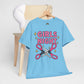 Funny Girls Night Shirt – Lesbian Humor Tee – Pink Scissors Graphic on Gildan 5000