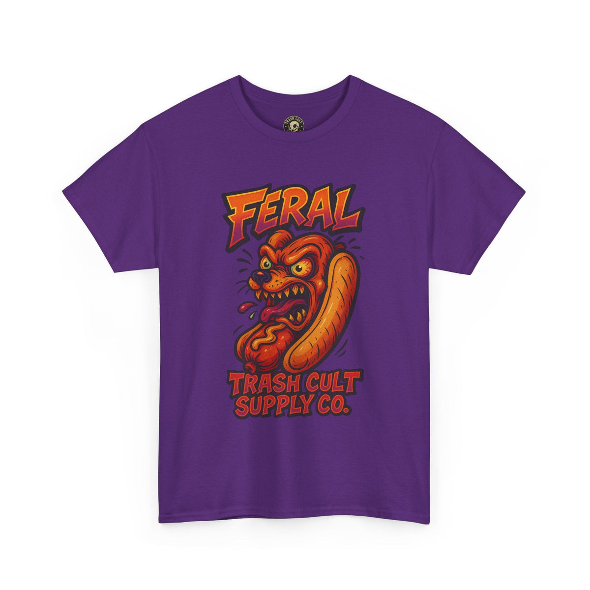 Feral Hot Dog Shirt – Bold Trashcore Art Tee | Trash Cult Supply Co | Gildan 5000 Unisex Fit