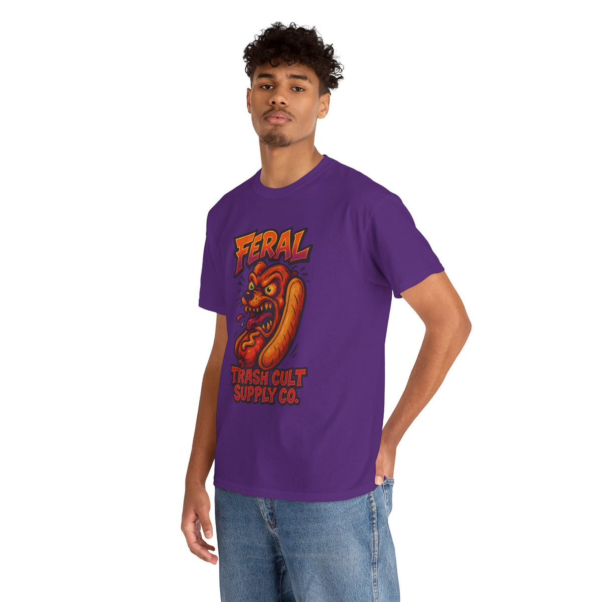 Feral Hot Dog Shirt – Bold Trashcore Art Tee | Trash Cult Supply Co | Gildan 5000 Unisex Fit