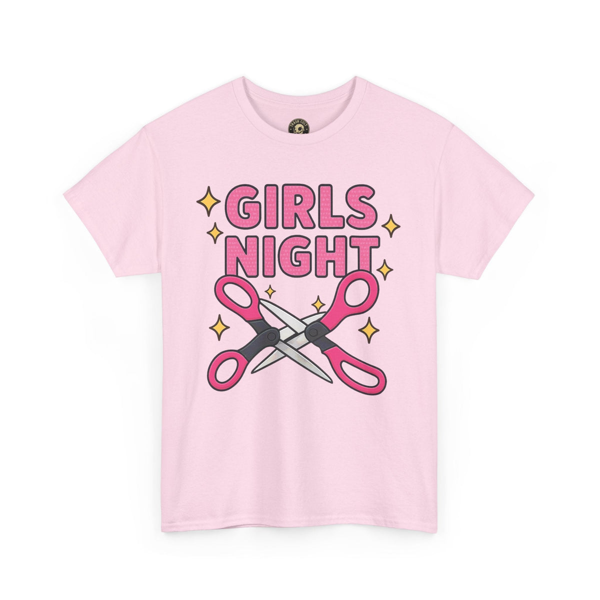 Funny Girls Night Shirt – Lesbian Humor Tee – Pink Scissors Graphic on Gildan 5000